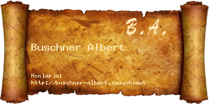 Buschner Albert névjegykártya
